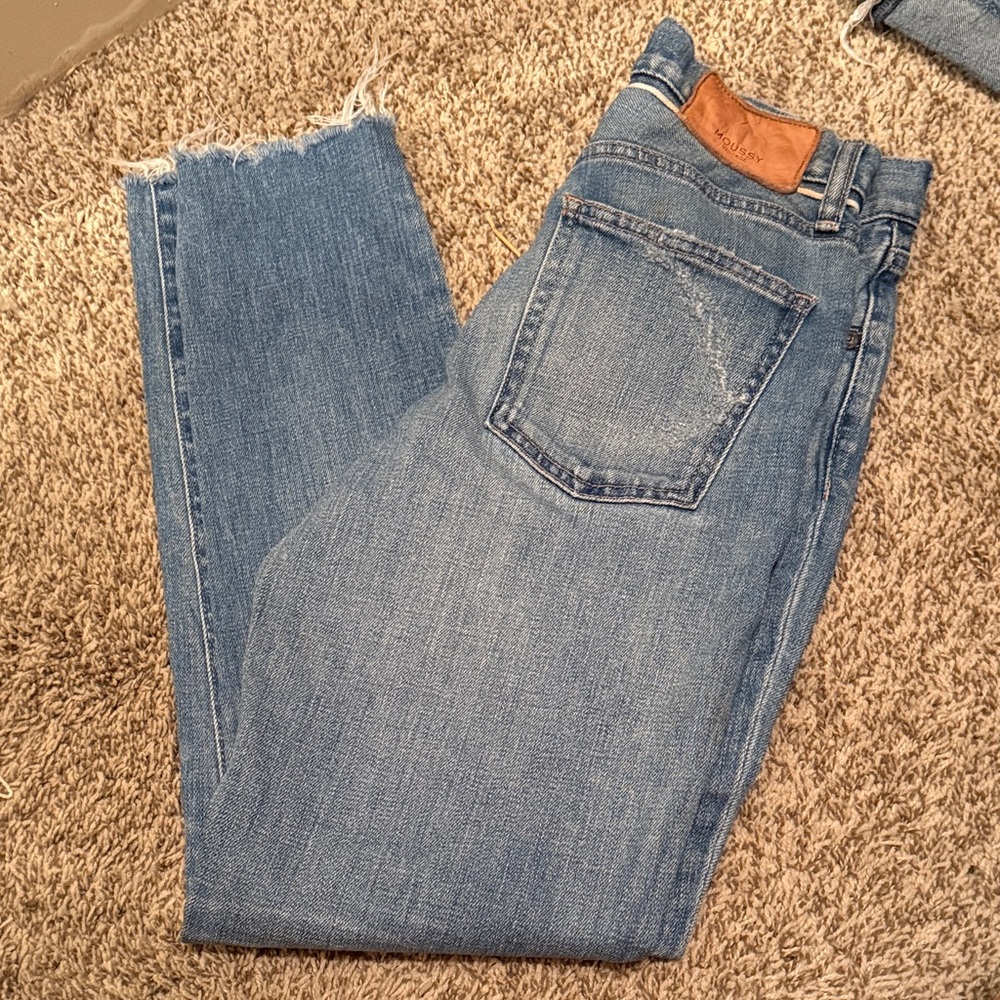 Moussy Light Blue Straight Leg Jeans